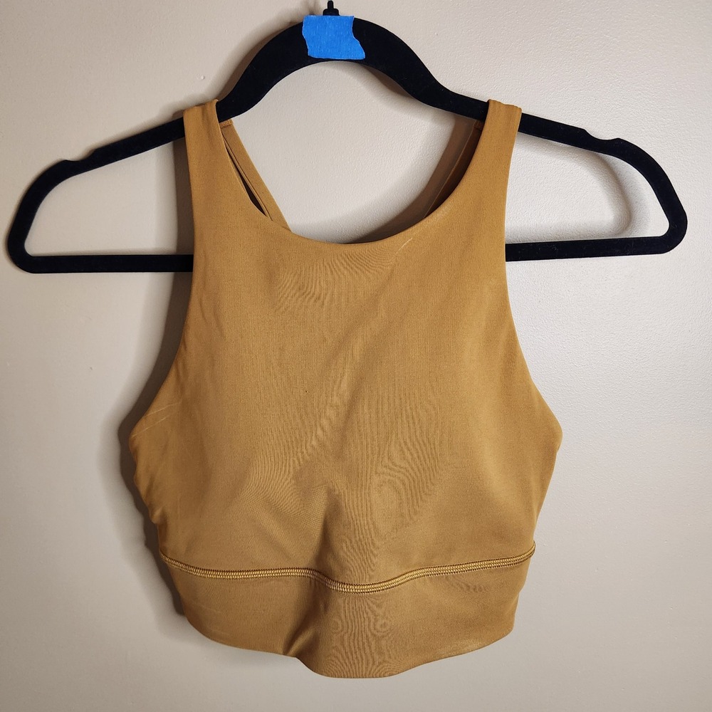 Lululemon Energy Bra High Neck Longline spiced Bronze Size 8